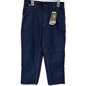 New Mens Carhartt FR Blue Jeans 34x30 Original Fit Flame Resistant Workwear Cat2